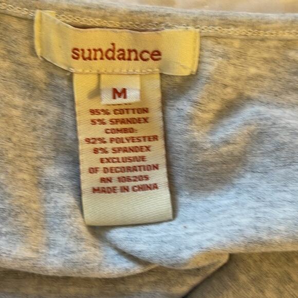 Sundance Bellina Ruched Velvet Sleeve Twilight-Core Grey Medium Top - Picture 9 of 10